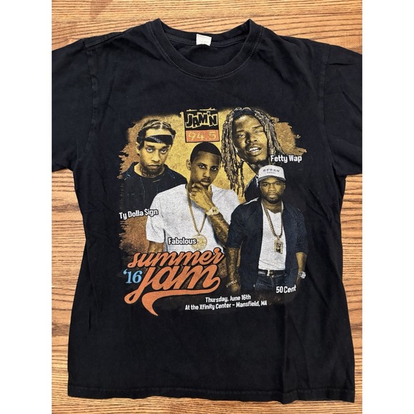 Jam'n 94.5 Summer Jam 2016 Feddy Wap‎ 50 Cent Fat Joe Rap Tee Size Small - Picture 1 of 7
